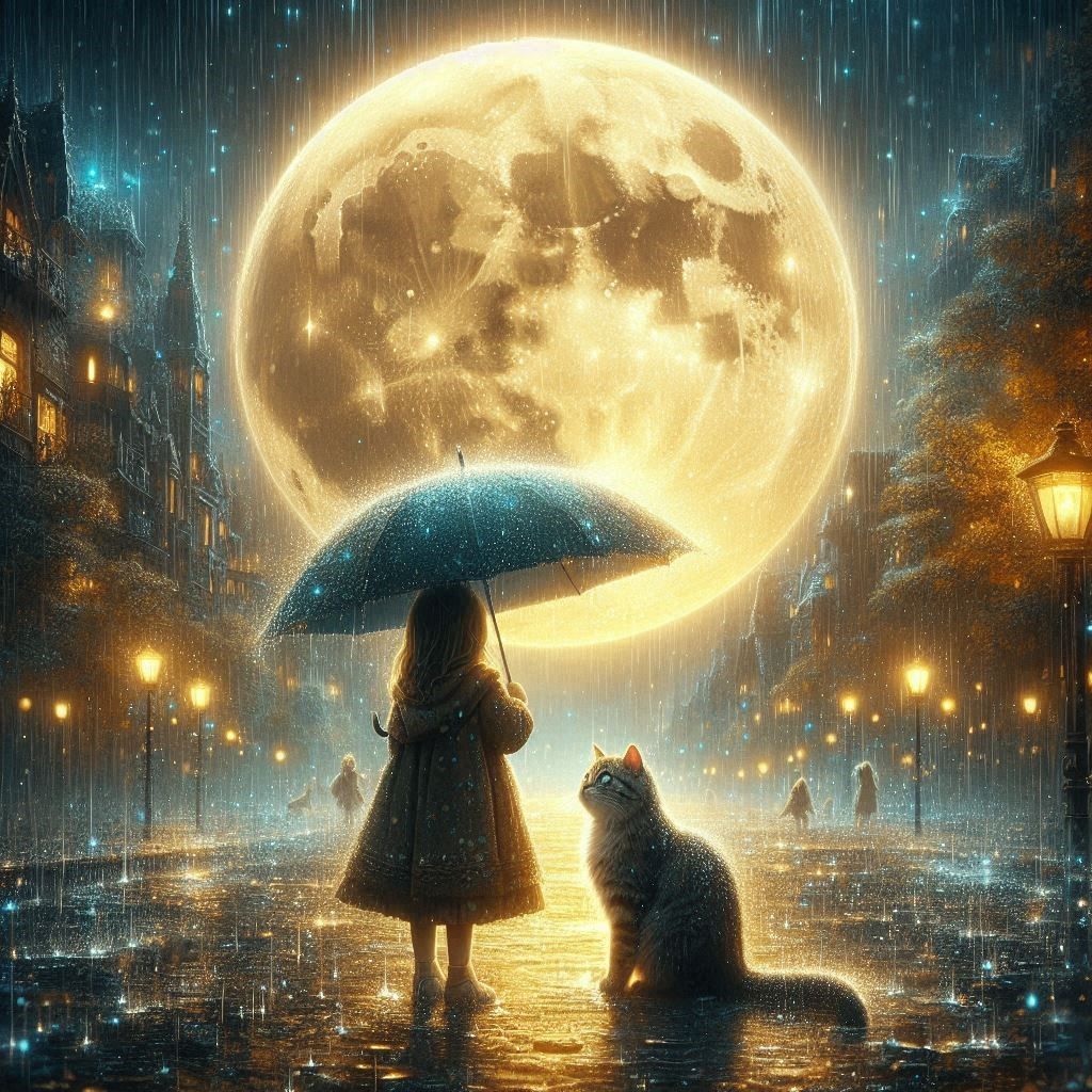 Fullmoon in the rain