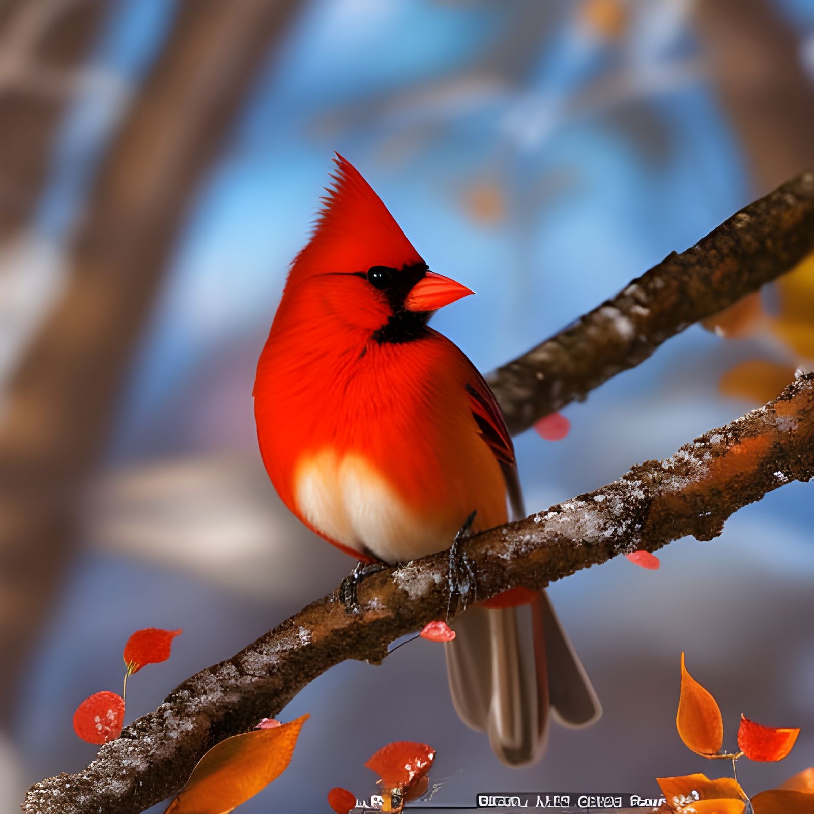 Male Northern Cardinal, in Autumn  by @Master Jones