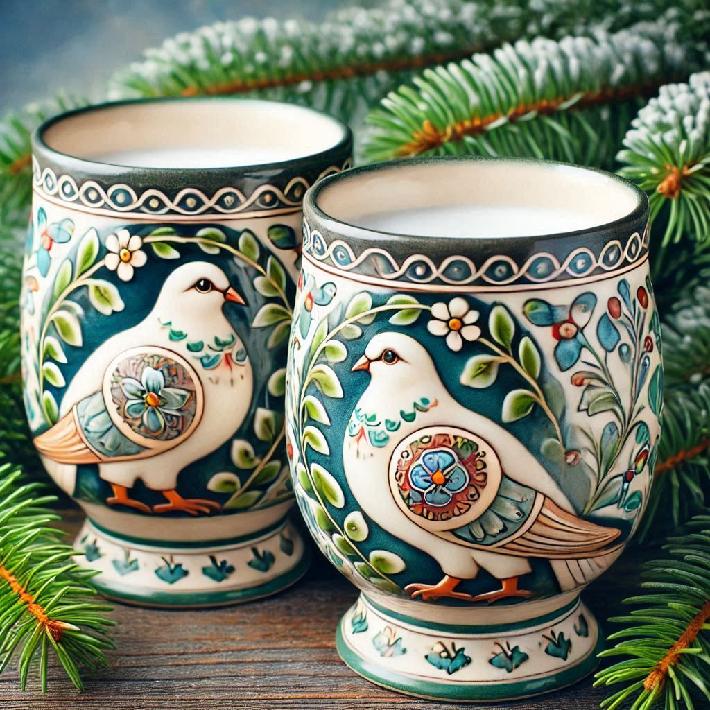 Majolica Eggnog Cups