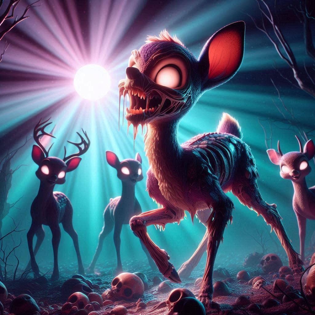 Zombie Bambi - AI Generated Artwork - NightCafe Creator