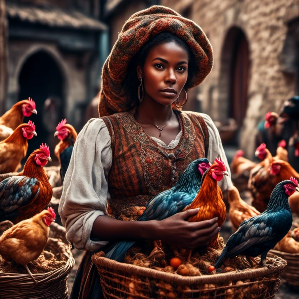 Black medieval female peasant