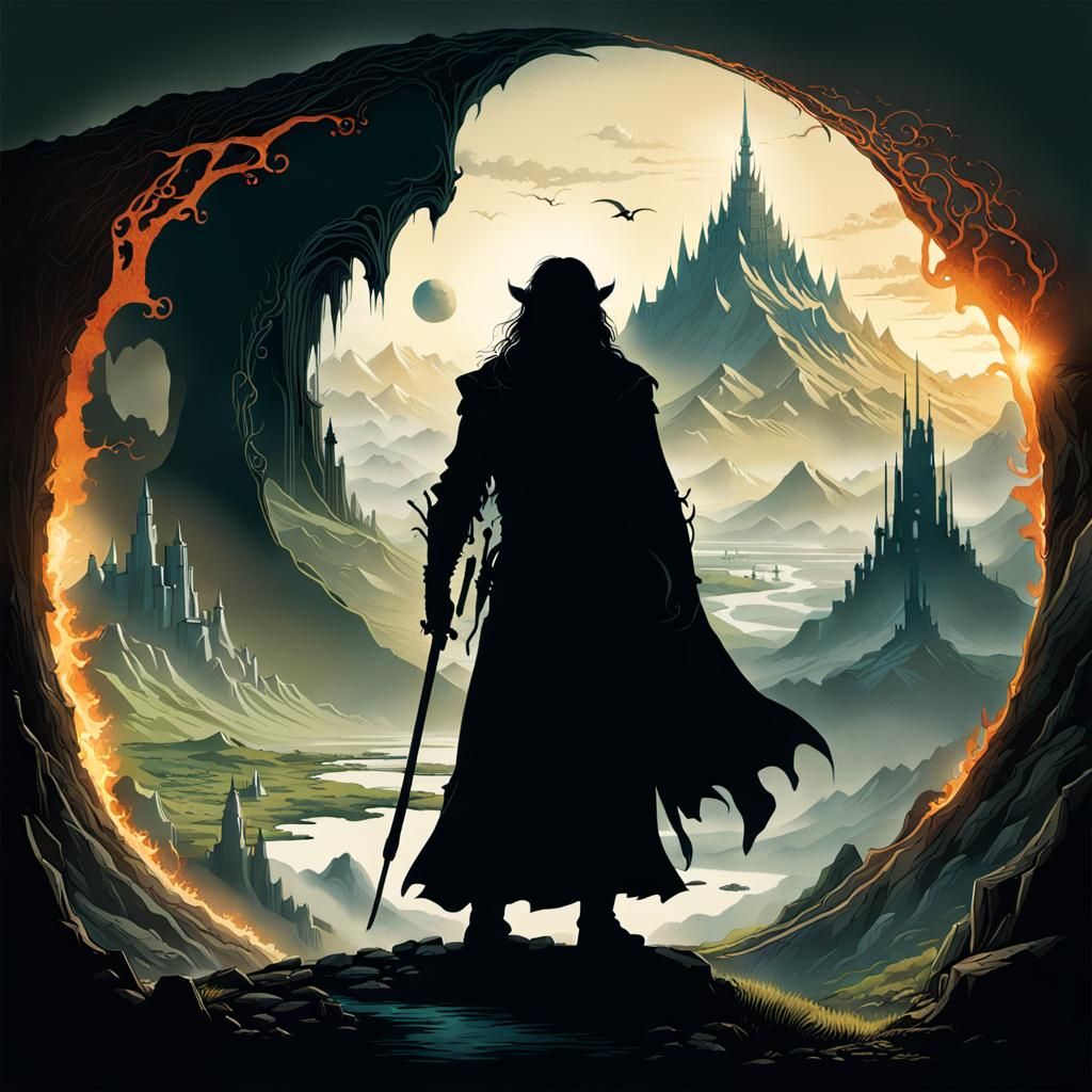 Distorted Unbalanced Reality, the silhouette of the incredib...