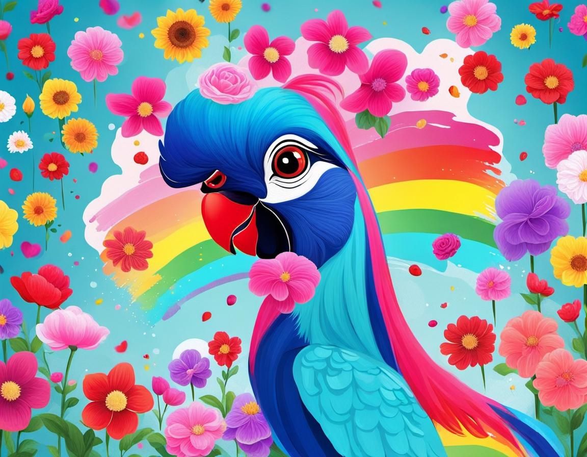 Colorful Floral Dancer: A Rainbow Collage