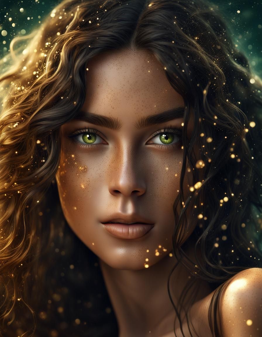 Beauty With Green Eyes - AI Generated Artwork - NightCafe Creator