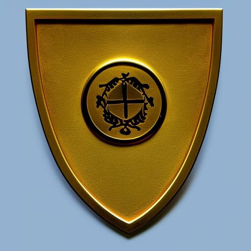 A family shield made from gold with blue background