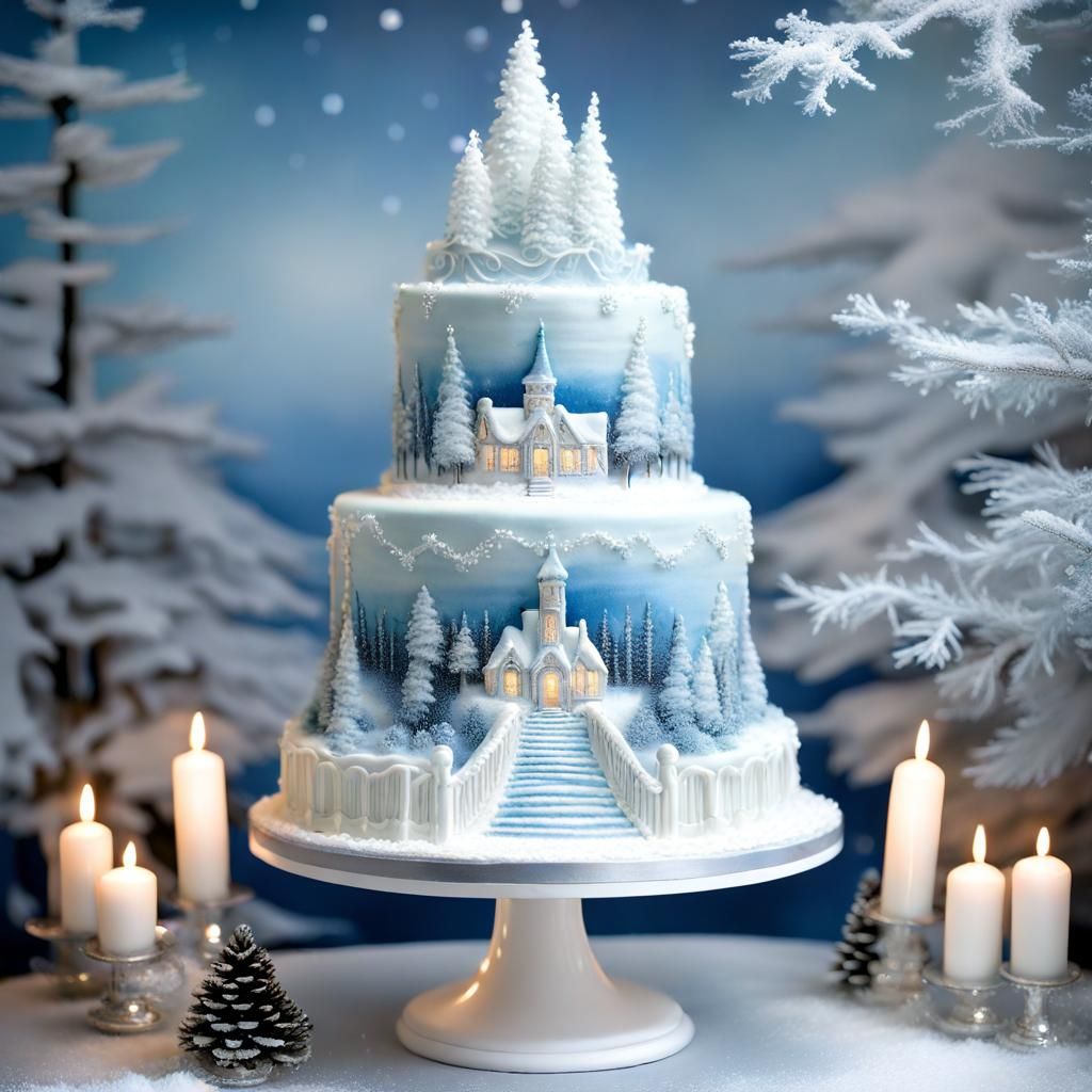 Winter wonderland Wedding cake   by @Pipp
