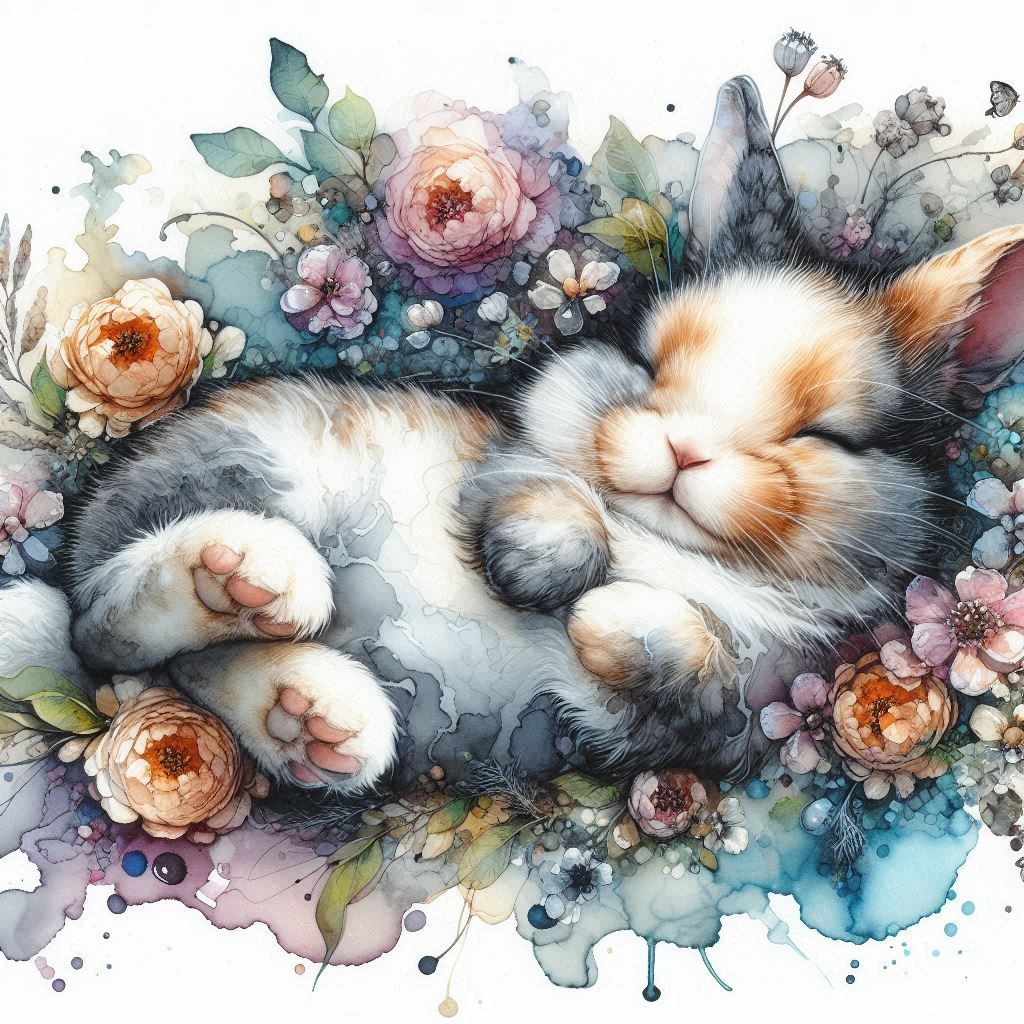 Bunny in Flowers