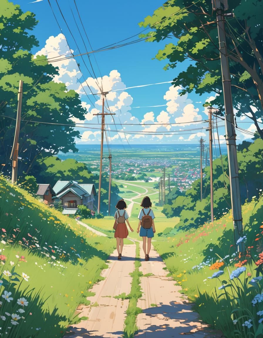 Serene and vibrant countryside