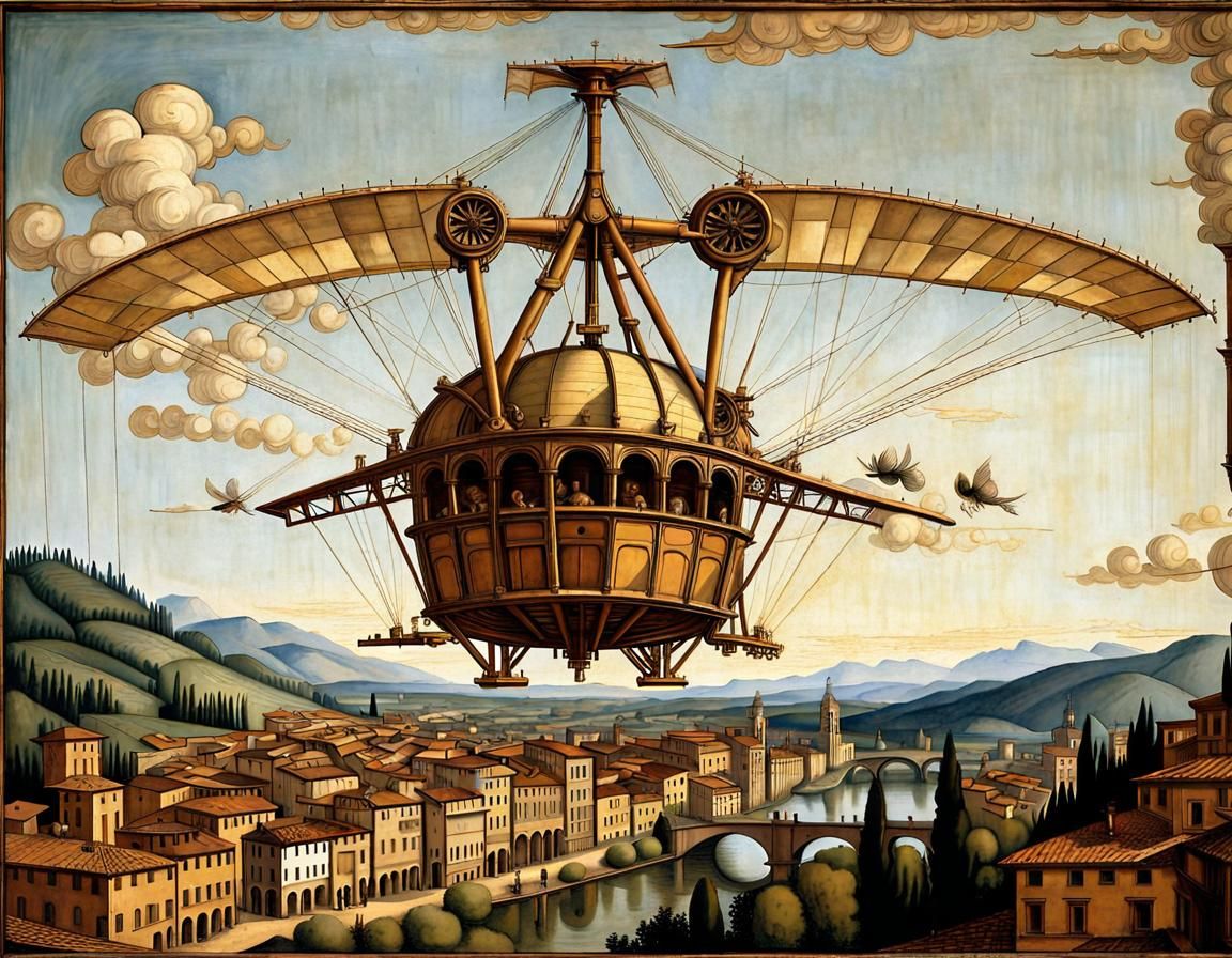 The Flying Machine by Leonardo Da Vinci   by @Manaland