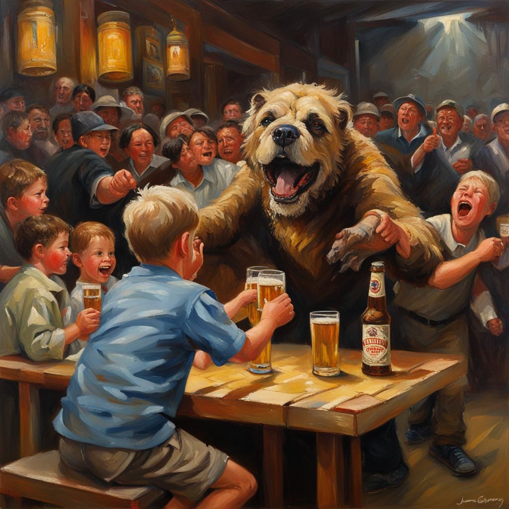 kid getting mauled by beer