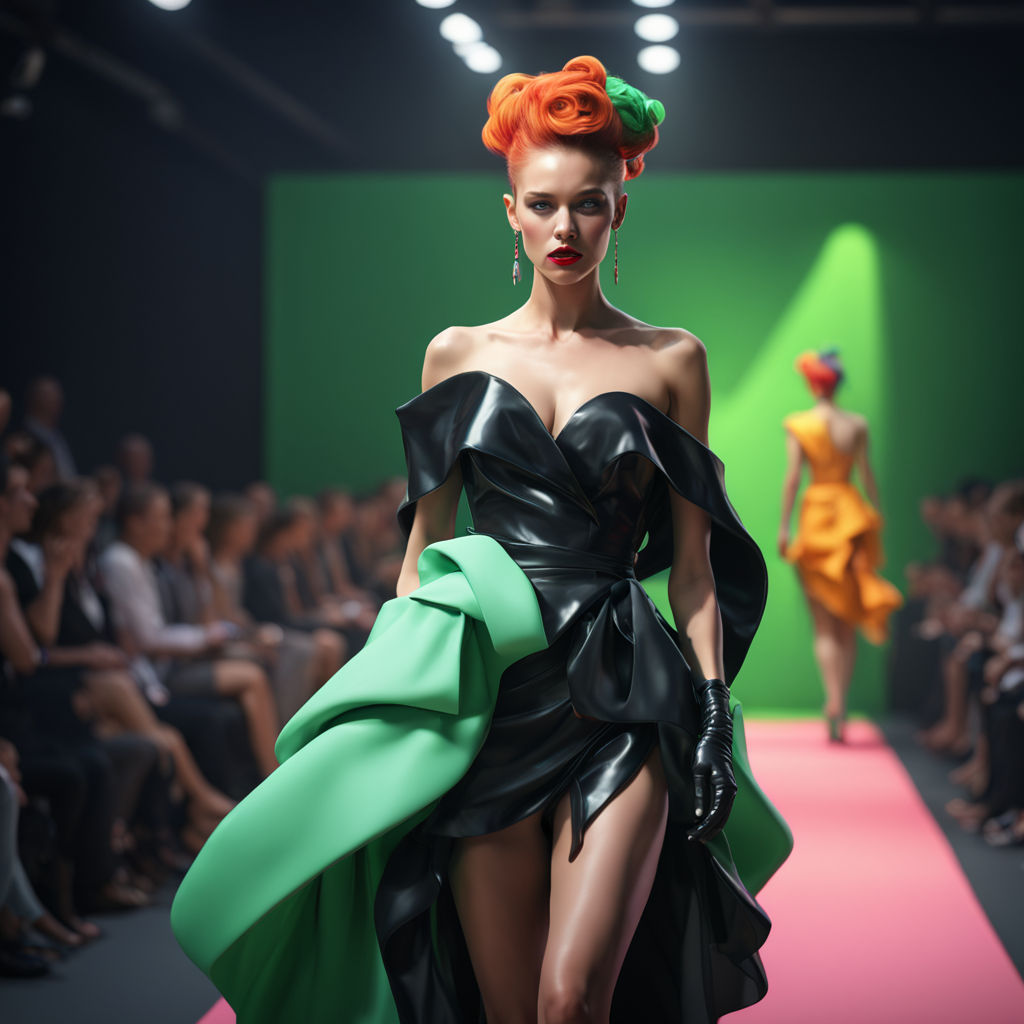 Model in a avant garde outfit