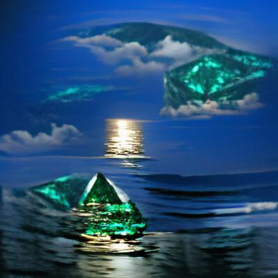 emerald moonlight reflection ocean diamond ascension
