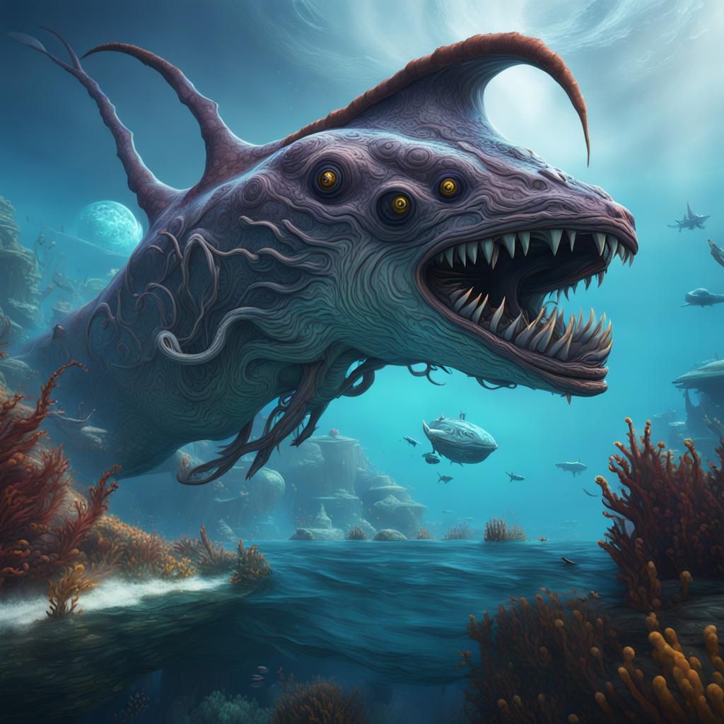 Ghost Leviathan from Subnautica - AI Generated Artwork - NightCafe Creator