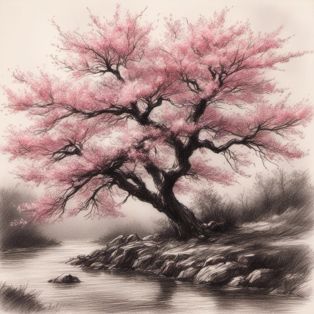A cherry blossom tree   by @Joseph