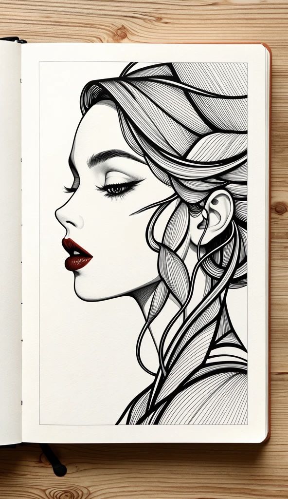 Red lips sketch