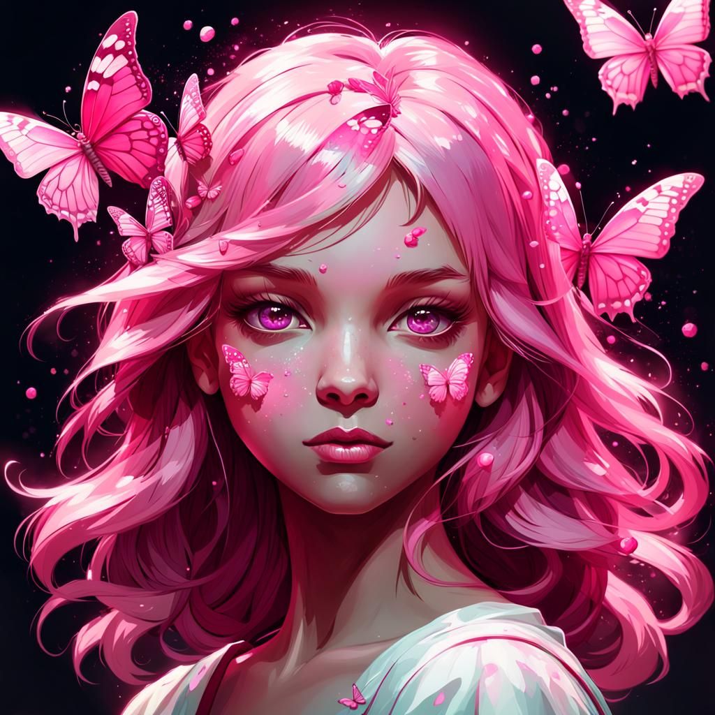 pink butterfly girl <3