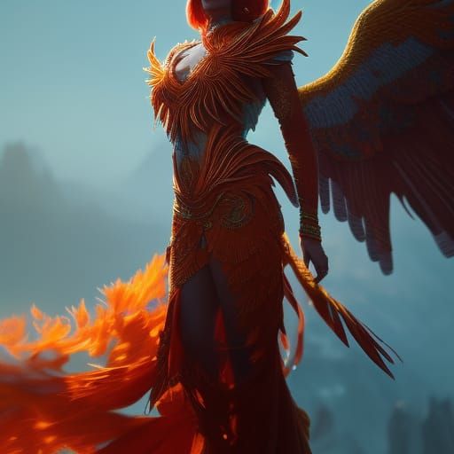 gorgeous phoenix woman - AI Generated Artwork - NightCafe Creator