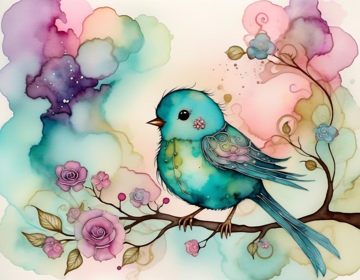 Watercolor bird