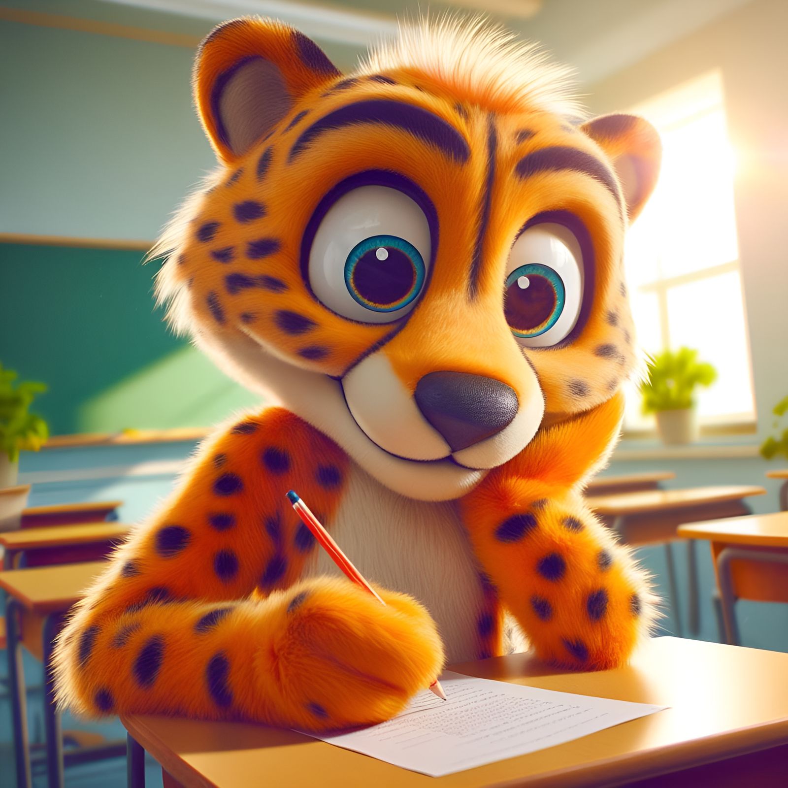 "I promised myself I wouldn't be a cheatah on this test."