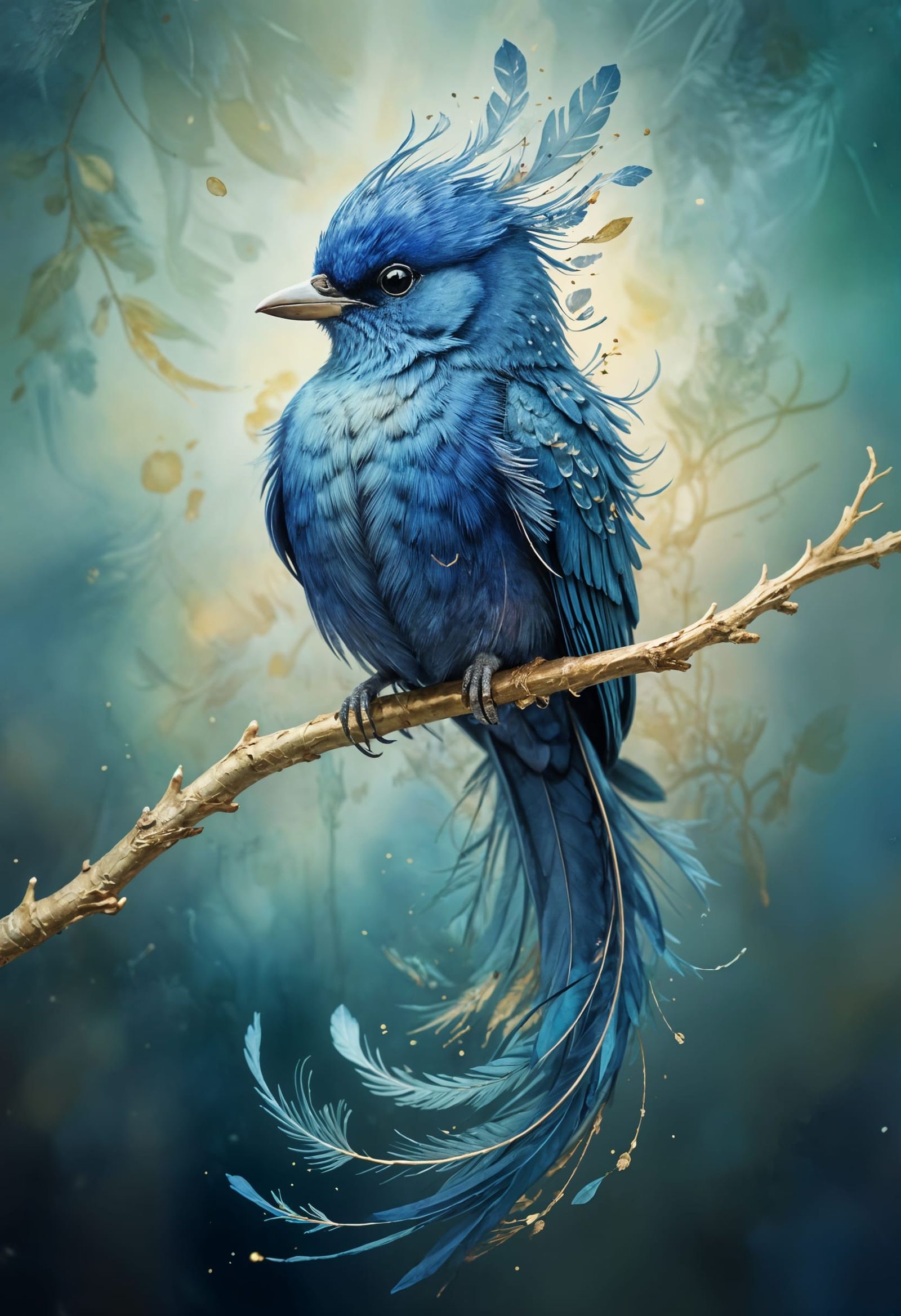 Blue fantasy Bird  by @Tatti
