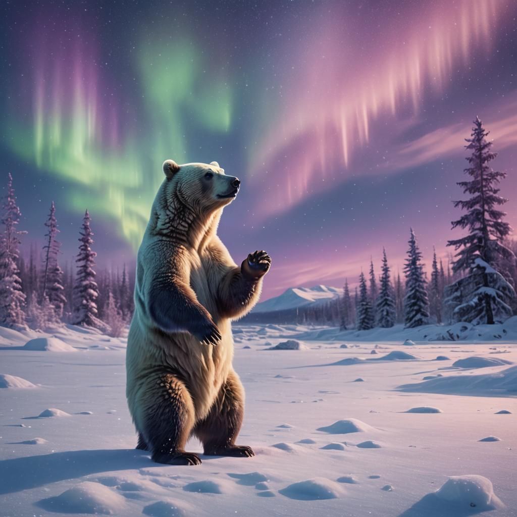Majestic Polar Bear in Arctic Snowscape