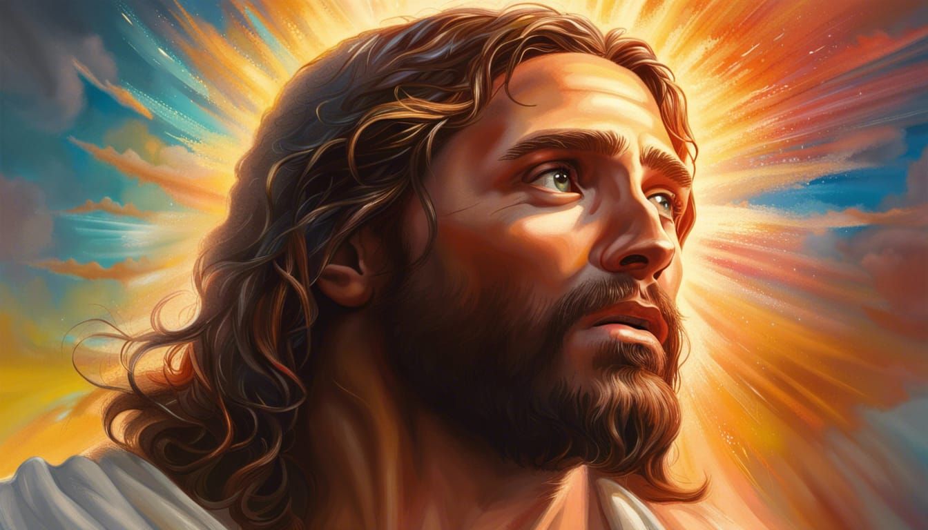 Jesus in Heaven - AI Generated Artwork - NightCafe Creator