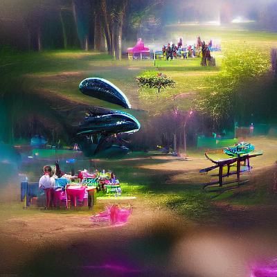 alien picnic in the park