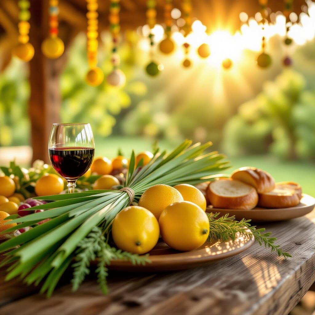 Vibrant Sukkot Still Life Painting