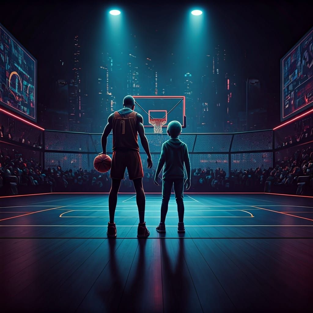 Neon Court: Human vs. Alien  by @ChronoScribe