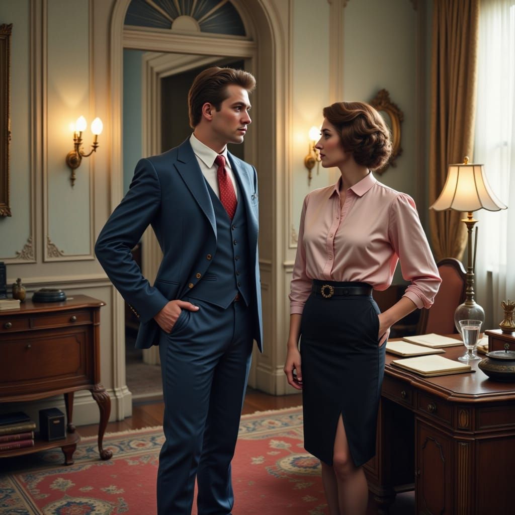 "Wait, My Life is A Soap Opera?"

<lora:bildraum:1.0> <lora:1812 Romance Era:1.0> In 1990, I was at the office for a TV news program. I was a 26-year-old executive with male ...