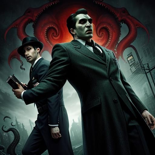 Lost sanity of a detective, with cthulhu horror script.