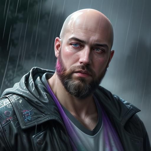 Handsome man in the rain - AI Generated Artwork - NightCafe Creator