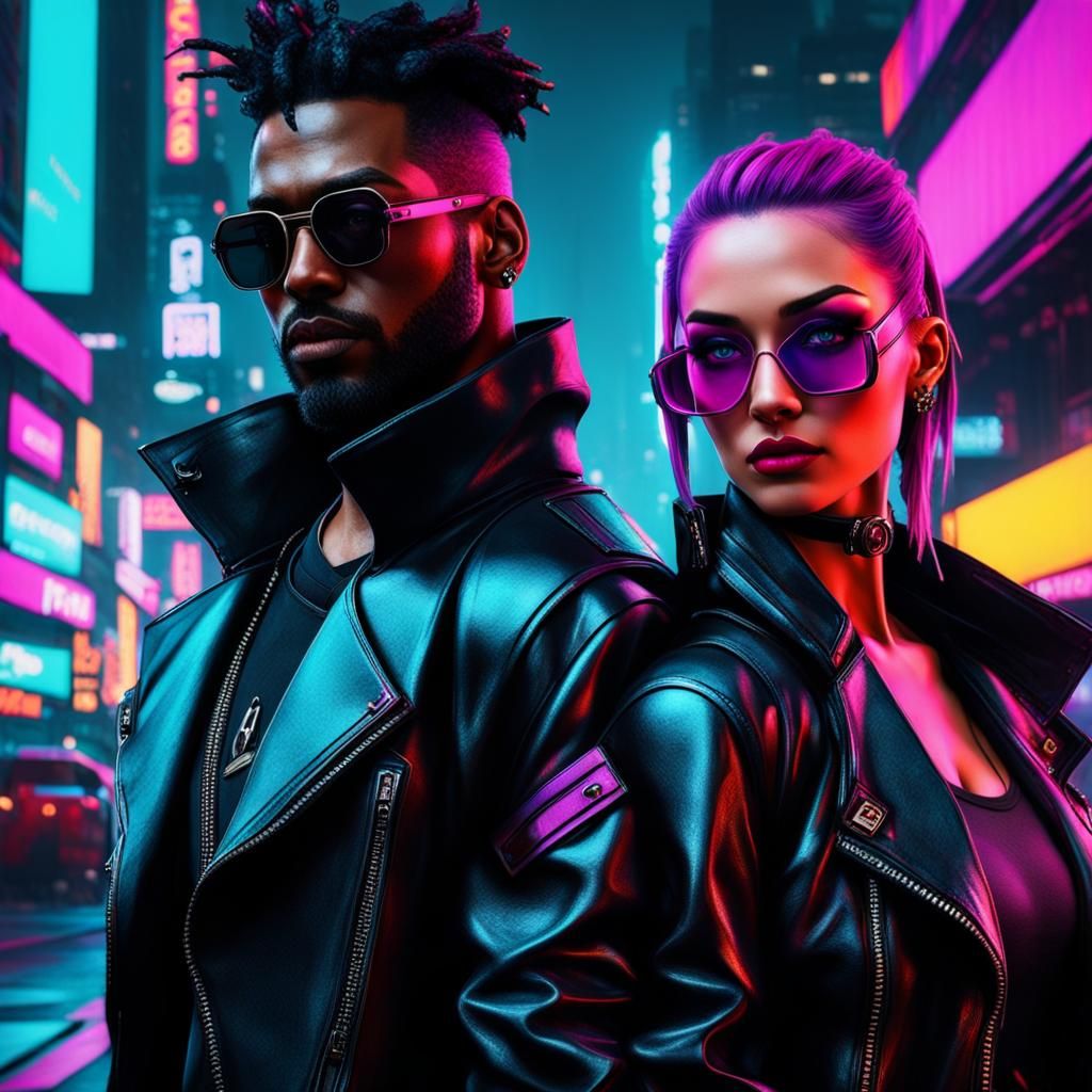 Cyberpunk Gothic Couple - AI Generated Artwork - NightCafe Creator