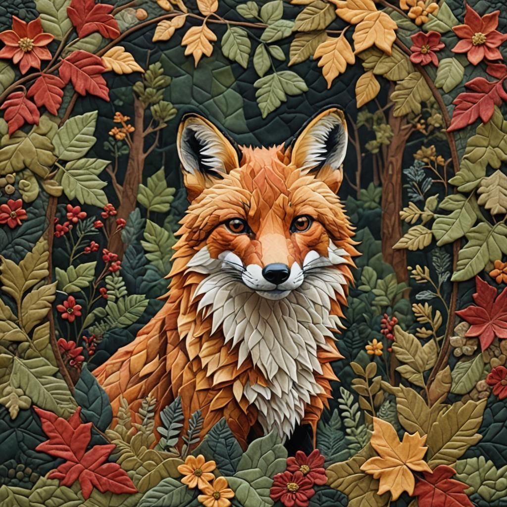 Quilted fox  by @QueenKittyKat