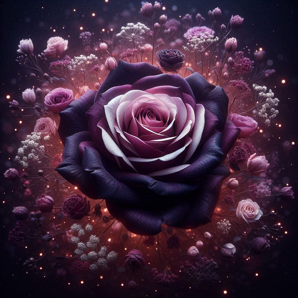 purple and white rose