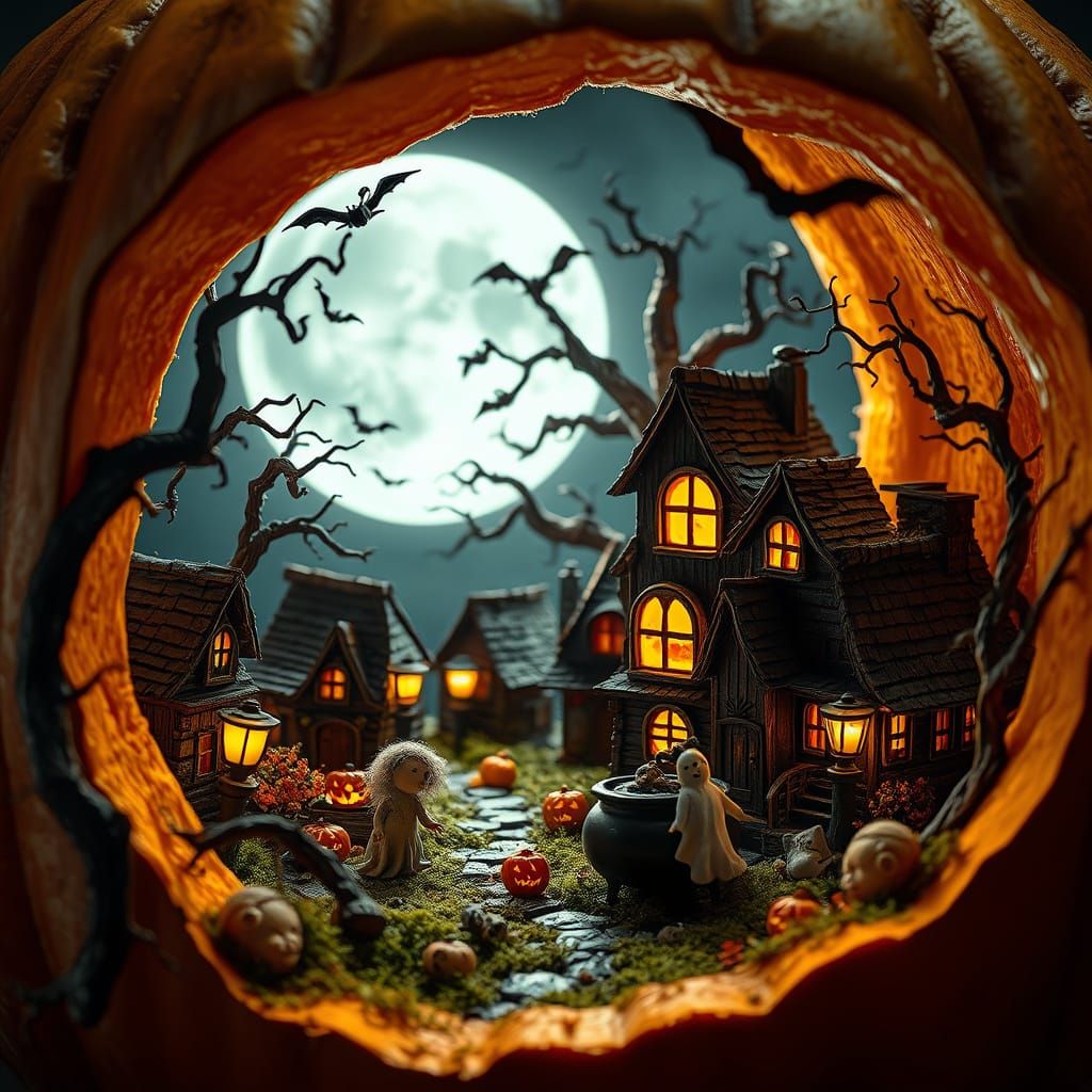 Mini-Halloween-village Tim Burton style  by @Per Ingvarsson