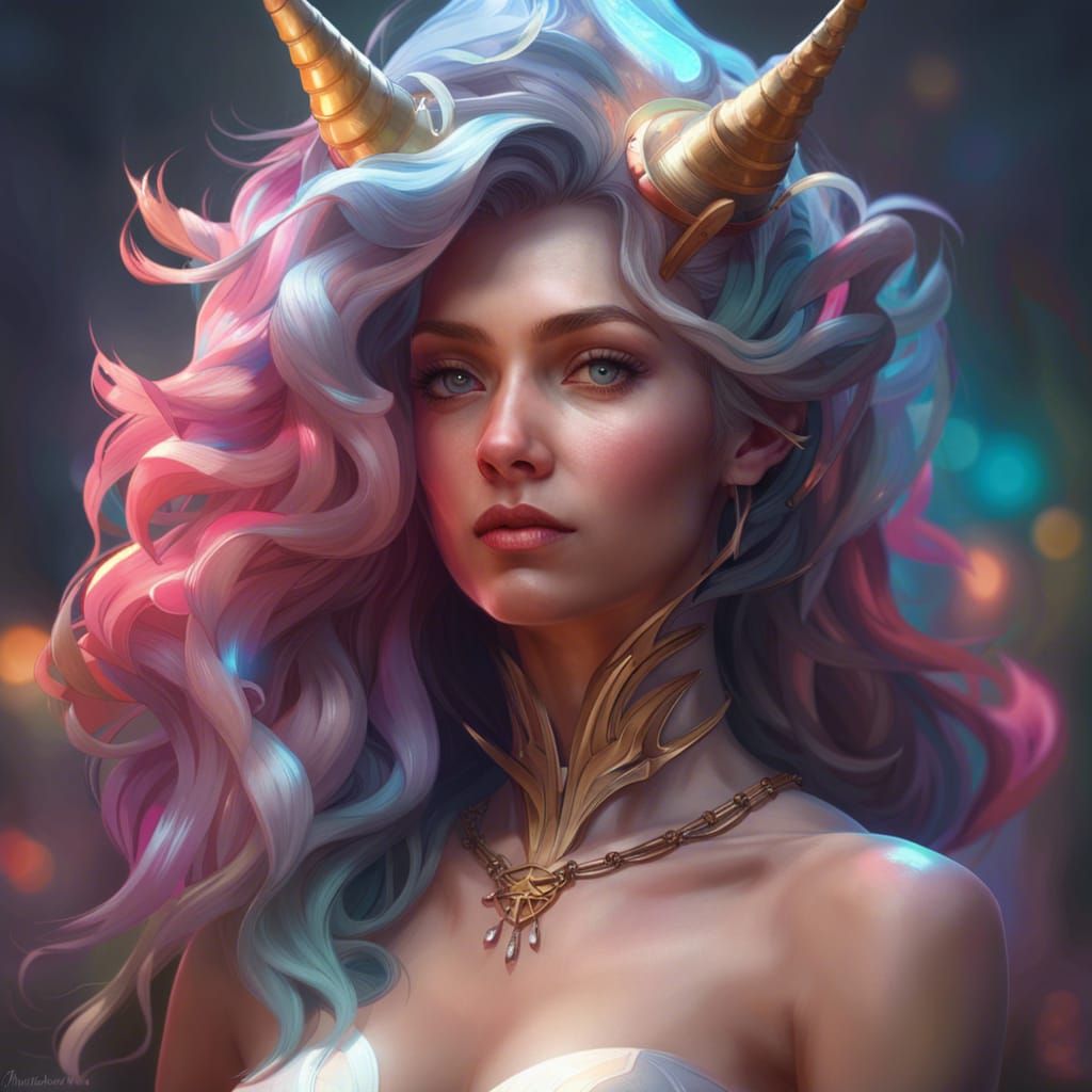 Human unicorn hybrid - AI Generated Artwork - NightCafe Creator