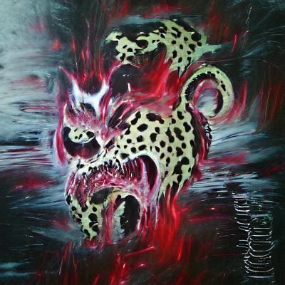 Leopard demonic acrylic art
