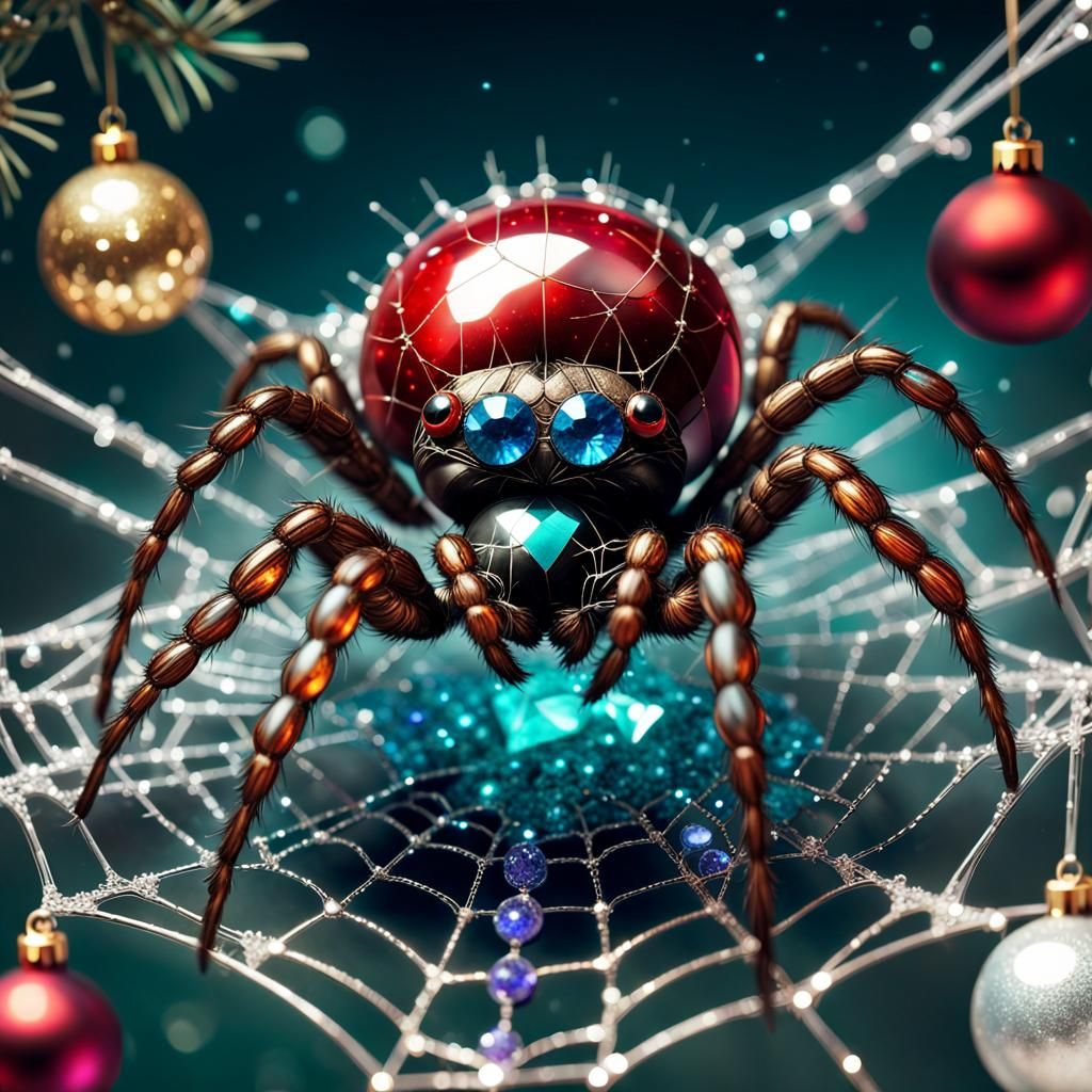 Christmas spiderweb  by @Ai-zombie