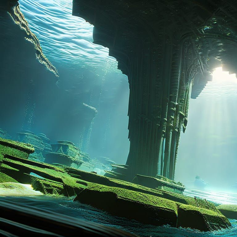 Atlantis sinking underwater, ver. 2