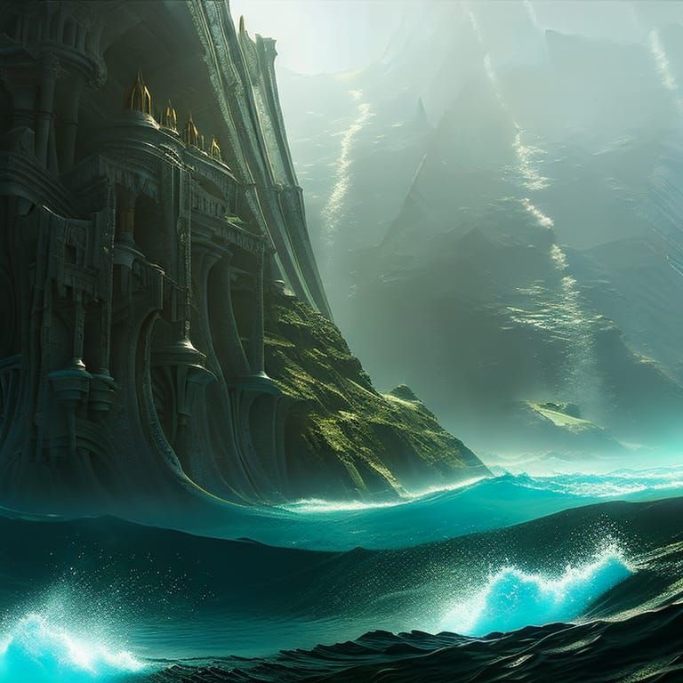 Atlantis sinking underwater, ver. 3