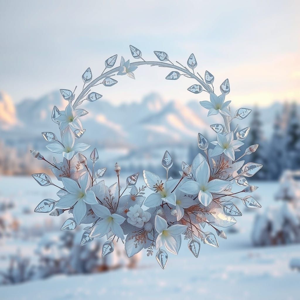Icy flower wreath