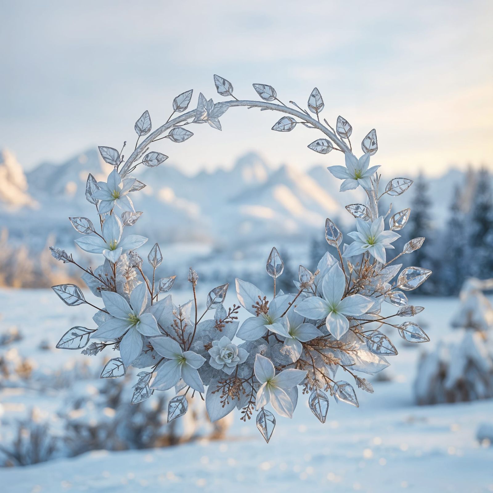 Icy flower wreath  by @Laevos