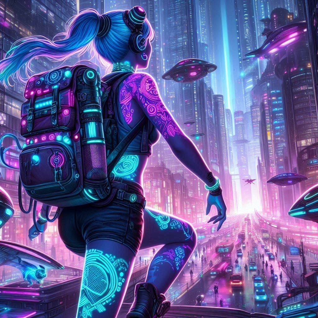 Cosmic Journey Through an Alien City