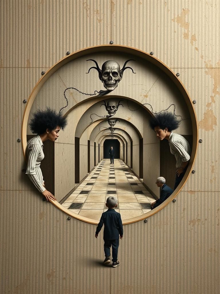 Surreal Asylum: A Duchampian Mixed Media Illusion