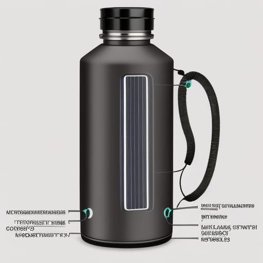Thermos Flask Charging with Flexible Solar Panel AI Generated Artwork