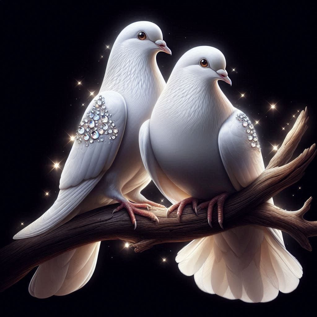 Jewelled doves of starlight