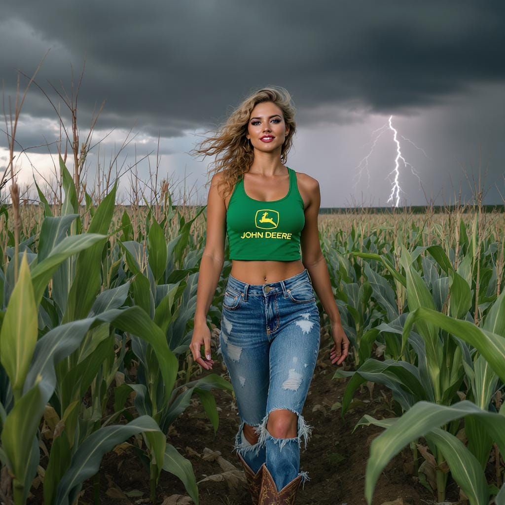 Farmer's Daughter In The Cornfield