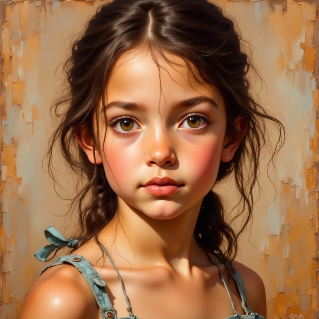 <lora:Oil of the heart:1.0> Oil painting of a girl closeup
