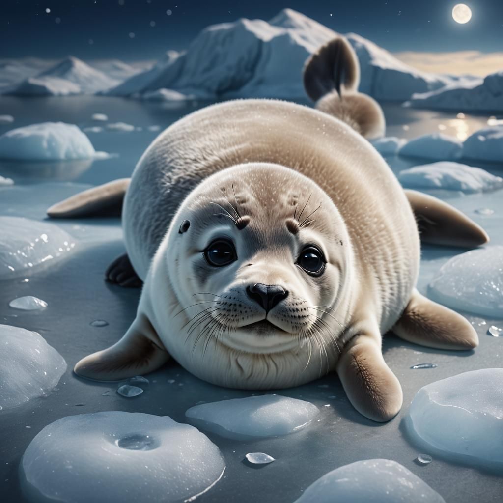A hyper-realistic digital artwork of an adorable, cute baby ...
